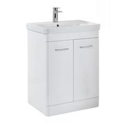Scudo Rossini White Gloss Freestanding Vanity Unit with Basin 800mm