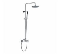 Scudo Tidy Round Thermostatic Bar Valve With Riser Rail Shower008