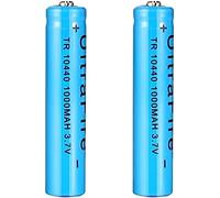 SCUHCVHH Rechar 10440, No. 7 A 1000mAh 3.7V Li-ion with Button Top for Torches, 2pcs