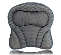 SculifyVita Bath Pillow for Bathtub, Non-Slip Head & Neck Support with 6 Suction Cups, 4D Air Mesh Quick Dry Waterproof, Ergonomic Spa Gift, Machine Washable, Grey