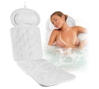 SculifyVita Bath Pillow - Non-Slip Luxury Head/Neck Support, 4D Air Mesh & 6 Suction Cups, Soft Bathtub Cushion Spa Gift (White full body)