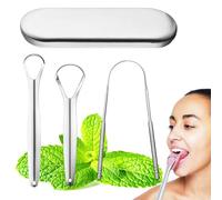 SculifyVita Tongue Scraper for Adults, Professional Stainless Steel Tongue Cleaner, 3-Size Dental Hygiene Kit with UV Sterilisation Case, Clinically Proven Plaque & Bacteria Remover (NHS-Recommended)