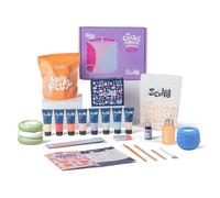 Sculpd Candle Making Pottery Kit for Adults with Air Dry Clay and Acrylic Paint Set, Non-Toxic Eco Soy Wax, Scented Fragrance Oil, Candle Glaze, Tools & Guide, 1 Candle, Peony Rose with Pastel Tones