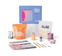 Sculpd Candle Making Pottery Kit with Air Dry Clay | Peony Rose, Beginners Candle Starter Kit for Adults with Eco Soy Wax, Peony Rose Scented Fragrance Oil, Varnish, Tools and Guide