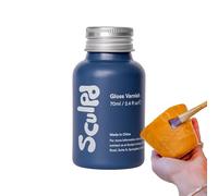 Sculpd Clear Varnish for Air Dry Clay - Premium Clear Gloss Finish For Pottery & Acrylic Paint - Waterproof, Scratch Resistant, Colorless Ceramic Sealer - Hobbies Arts & Crafts DIY, 70 ml