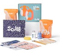 Sculpd Pottery Kit, Air Dry Clay Starter Kit for Beginners with Acrylic Paint Pen Set, Pottery Tool Set, Acrylic Paint, Waterproof Varnish, Paintbrushes, Sponge and Step-by-Step Guide for Adults