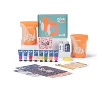 Sculpd - The Original Pottery Kit for Two, Air-Dry Clay Starter Kit for Beginners with Matte Varnish, Paints, Tools and Guide (Gloss Varnish with Floral Tones)