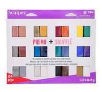 Sculpey Polyform Soufflé & Sculpey Premo Premium, Polymer Oven-Bake Clay, 24 Unique Colors Set, Non Toxic, 11.43 lbs, Great for Jewelry Making, Holiday, DIY, Mixed Media and More!, OSFA, PE4009
