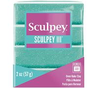 Sculpey Polymer Clay 2OZ Turq GLTTR, Turquoise Glitter