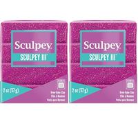 Sculpey Polymer Clay 2OZ Viol GLTTR, Violet Glitter (Pack of 2)