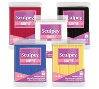 Sculpey Soufflé™ Polymer Oven-Bake Clay, Non Toxic, Five 1.7 oz. Bars Basic Color Mulit-Pack, Premium Light-Weight Oven Bake Clay Perfect for Experienced clayers and Artists.