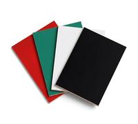 SCULPFUN 4Pcs Coloured Plywood Sheets A4 297x210x3mm, Pre-Painted Basswood Boards (Black/White/Red/Green), Paint-Free Laser Wood Panels for Crafting, Engraving & DIY Wood Burning
