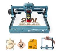 SCULPFUN C1 3W Engraving Machine with Limit Switch, 10000mm/min High-Speed, Mini Engraver for Wood Metal Acrylic - 150 x 130 mm, Out of the Box Suitable for Beginners