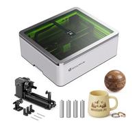 SCULPFUN E1 12W Enclosed Laser Engraver with RA Pro Max Rotary Roller | Built-in Camera, 600mm/s CoreXY, Engraving Machine with Honeycomb Bed & Air Assist for Wood, Tumbler, 400x320mm Working Area