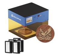 SCULPFUN iCube Pro 5W Desktop Engraving Machine, Mini High-Precision Engraver with 5Pcs Filter Cotton & Smoke Filter, Fixed-Focus 0.06mm Spot, 130x130mm Work Area, Eye Protection