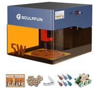 SCULPFUN iCube Pro 5W Mini Laser Engraving Machine, Desktop Laser Engraver with 0.06mm Precision, 10000mm/min High-Speed Engraving Laser Cutter with Filtering System Temperature Alarm, 130x130mm