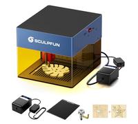 SCULPFUN iCube Pro Engraving Machine 5W with Air Pump, Honeycomb Work Board, Smoke Filter, Portable DIY Wood Engraver Cutter 10000mm/min Engraving Speed