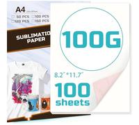 SCULPFUN Sublimation Paper A4, 8.3"X 11.7", 100 Sheets, 100gsm, Sublimation Paper for T-Shirts, Cotton and Fabrics, Compatible with Inkjet Printers