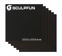 sculpfunDIY Pack of 6 Laser Engraved MDF Panels on Both Sides Black 3 mm Thick 300 x 300 mm for Carving, Engraving, Painting and Decorating. Suitable for Laser Engraving Machines