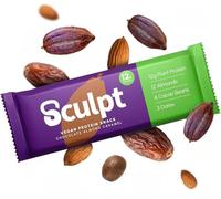 Sculpt Vegan Protein Bars - Chocolate Almond Caramel - 12 x 55g Bars - 12g Plant Protein - Packed with Almonds, Cacao Nuts, Dates - High Fibre - Ideal for Recovery and On-the-Go Snacking