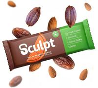 Sculpt Vegan Protein Bars - Zesty Chocolate Orange - 12 x 55g Bars - 12g Protein - Packed with Almonds, Cacao Nuts, Dates - High Fibre - Ideal for Workout Recovery and On-the-Go Snacking