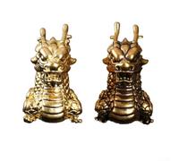 Sculpted Artistry in Solid brass with a Beautiful Representation of the For Zodiac dragon as an Elegant Display Piece (Gold)