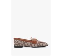 Sculpted C Signature Jacquard Cocoa Burnished Amber Loafers - Tan Leather / 6