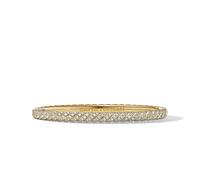 Sculpted Cable Bangle Bracelet in 18ct Yellow Gold with Diamonds - Size Medium