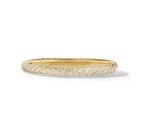Sculpted Cable Bangle Bracelet in 18ct Yellow Gold with Diamonds - Size Medium