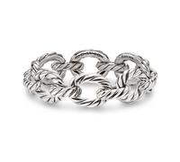 Sculpted Cable Oval Link Bracelet In Sterling Silver, 18mm - Size Large