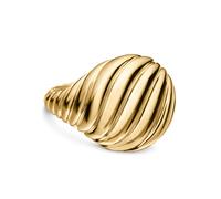Sculpted Cable Pinky Ring In 18ct Yellow Gold - Ring Size I