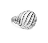 Sculpted Cable Pinky Ring in Sterling Silver, 13mm - Ring Size H.5