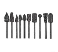 Sculpting Precision Achieved with This Comprehensive Eighteen Inch Long Rotary File Collection Featuring Ten Unique Shapes