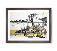 Sculptors In Imadogawa By Katsushika Hokusai Asian Japanese Framed Wall Art Print, Ready to Hang Picture for Living Room Bedroom Home Office Décor, Walnut A3 (46 x 34 cm)