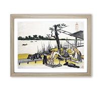 Sculptors In Imadogawa By Katsushika Hokusai Asian Japanese Framed Wall Art Print, Ready to Hang Picture for Living Room Bedroom Home Office Décor, Oak A4 (34 x 25 cm)