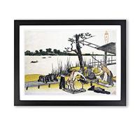 Sculptors In Imadogawa By Katsushika Hokusai Asian Japanese Framed Wall Art Print, Ready to Hang Picture for Living Room Bedroom Home Office Décor, Black A2 (64 x 46 cm)