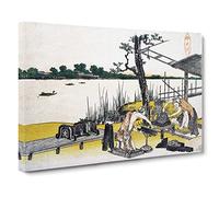 Sculptors In Imadogawa By Katsushika Hokusai Canvas Print | Gallery Wrapped 30mm Frame Wall Art | 24x16 inches | Ready to Hang | Asian Picture | Living Room Bedroom Lounge Office