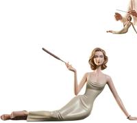 Sculptural Aromatherapy Statue Incense - Handcrafted Ceramic Aroma Statue,Where Sculpture Meets Serenity,Elegant Lady Figurine Incense Stick Holder for Yoga,Living Room,Bedroom & Home Decor (G)