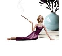 Sculptural Aromatherapy Statue, Resin Incense Burner Stick Holder, Elegant Woman Figure Craft For Home Décor, Meditation, Yoga, 20x7.8x5cm
