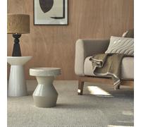 Sculptural - Ceramic side table in beige Beige