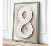 Sculptural Eight Minimalist Canvas Wall Art Print 36x24 Inch (91 x 61 cm)