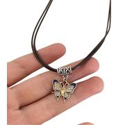 Sculptural Women's Necklace Featuring an Artistic Design of a Butterfly on Rope (M361)