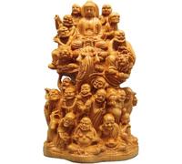 Sculpture Buddha statue Hand-Carved Eighteen Arhats Dharma-rectified Arahant 18 Monks Enshrine Living Room Wealth Art Statue