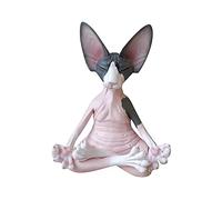 Sculpture Cat Decor Resin Meditating Thinking Cat Statue Cat Buddha Meditation Cat Statue Garden Outdoor Sculpture Decor Yoga Ornaments Zen Cat Relaxed Poses Home Living Room Collection Craft