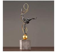 Sculpture Character Iron Rhythmic Gymnastics Ribbon Ribbon Movement Wrought Iron Ornaments Gym Model Room Dance Living Decoration Crafts Statues (Color: A-21 14 58.5cm) Novelty Gift