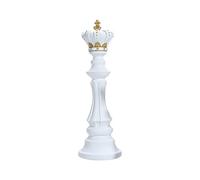 Sculpture Chess Piece Ornaments Chess Set King Horse Queen Resin Crafts - White - King