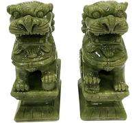 Sculpture Chinese Pair of Fu Foo Dogs Statue Ornament Wealth Prosperity Decoration Best Housewarming Gift