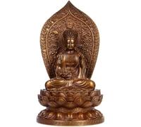 Sculpture Copper Meditation Buddha Statue Ornament Zen Garden Interior Decoration Garden Patio Art Deco Buddha