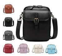 Sculpture Crossbody Leather Bag, Unisex Sculpture Crossbody 8f Leather Bags, Trendy Storage Casual Shoulder Messenger Purse (Black)