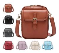 Sculpture Crossbody Leather Bag, Unisex Sculpture Crossbody 8f Leather Bags, Trendy Storage Casual Shoulder Messenger Purse (Light Brown)